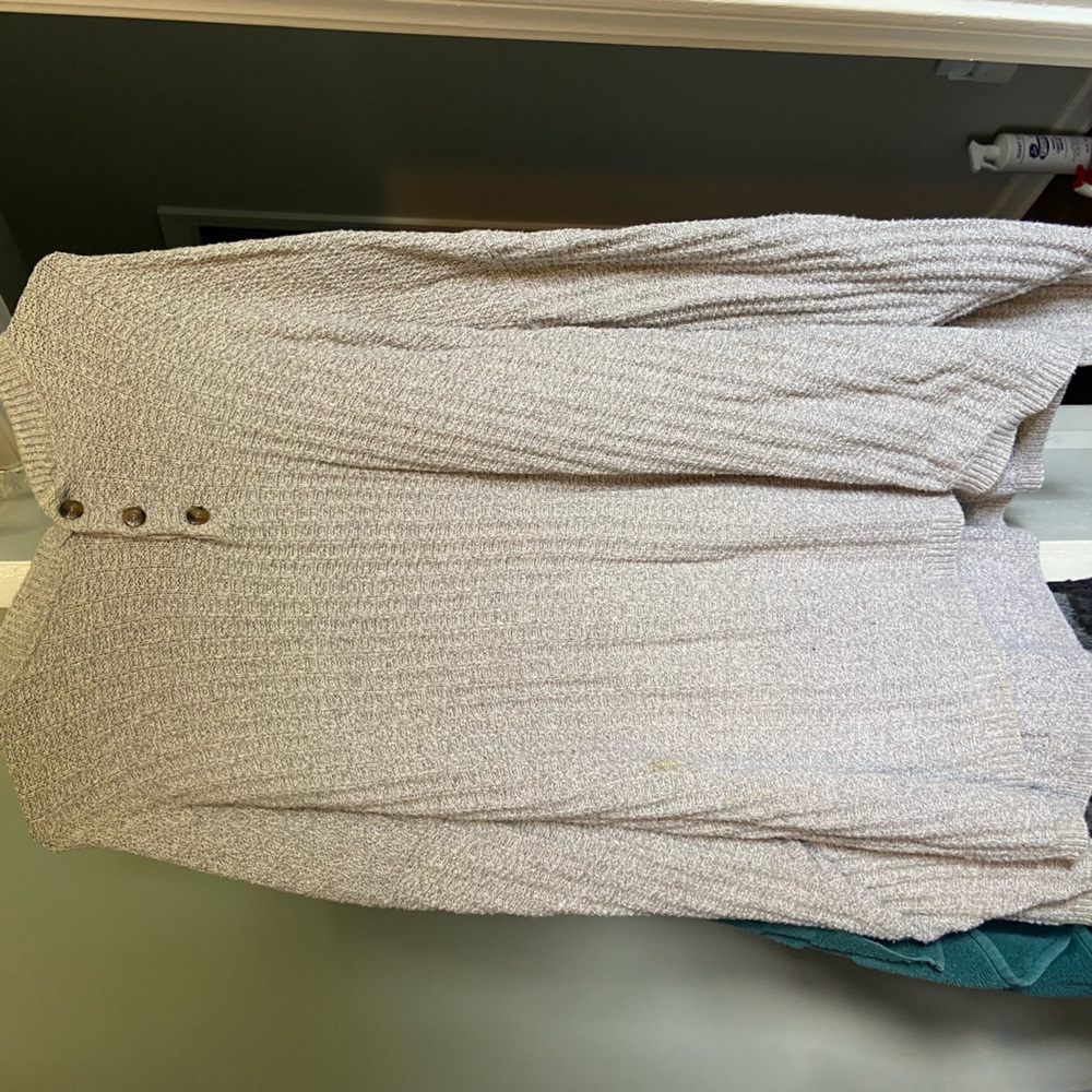 grey 3/4 button up sweater 2XL bill blass